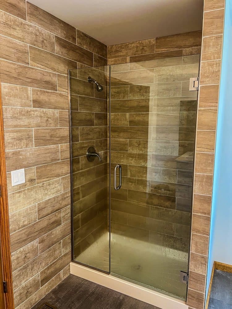 Finished tile shower after a full rebuild