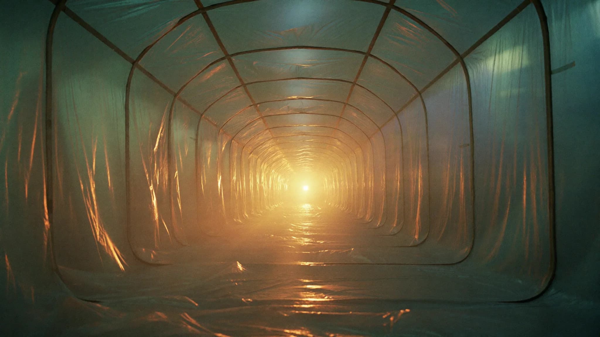 Containment tunnel protecting the home during remediation