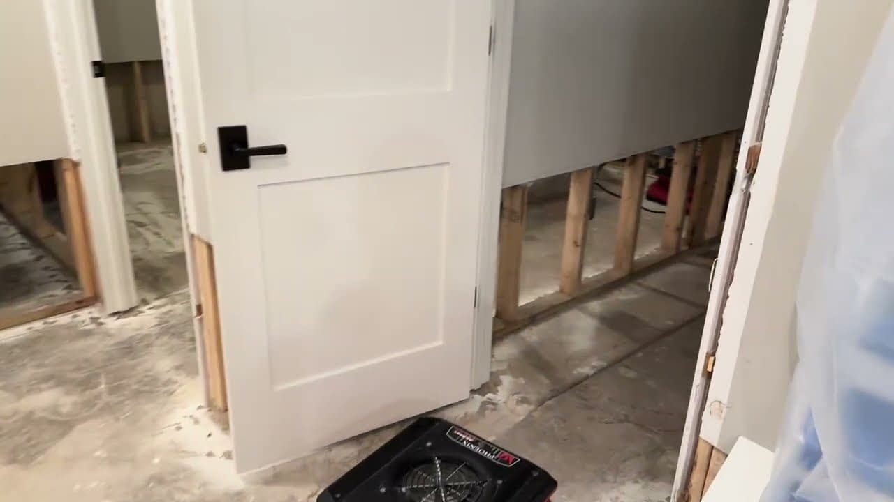 Failed ejector pump basement flood during cleanup by Flash Restoration