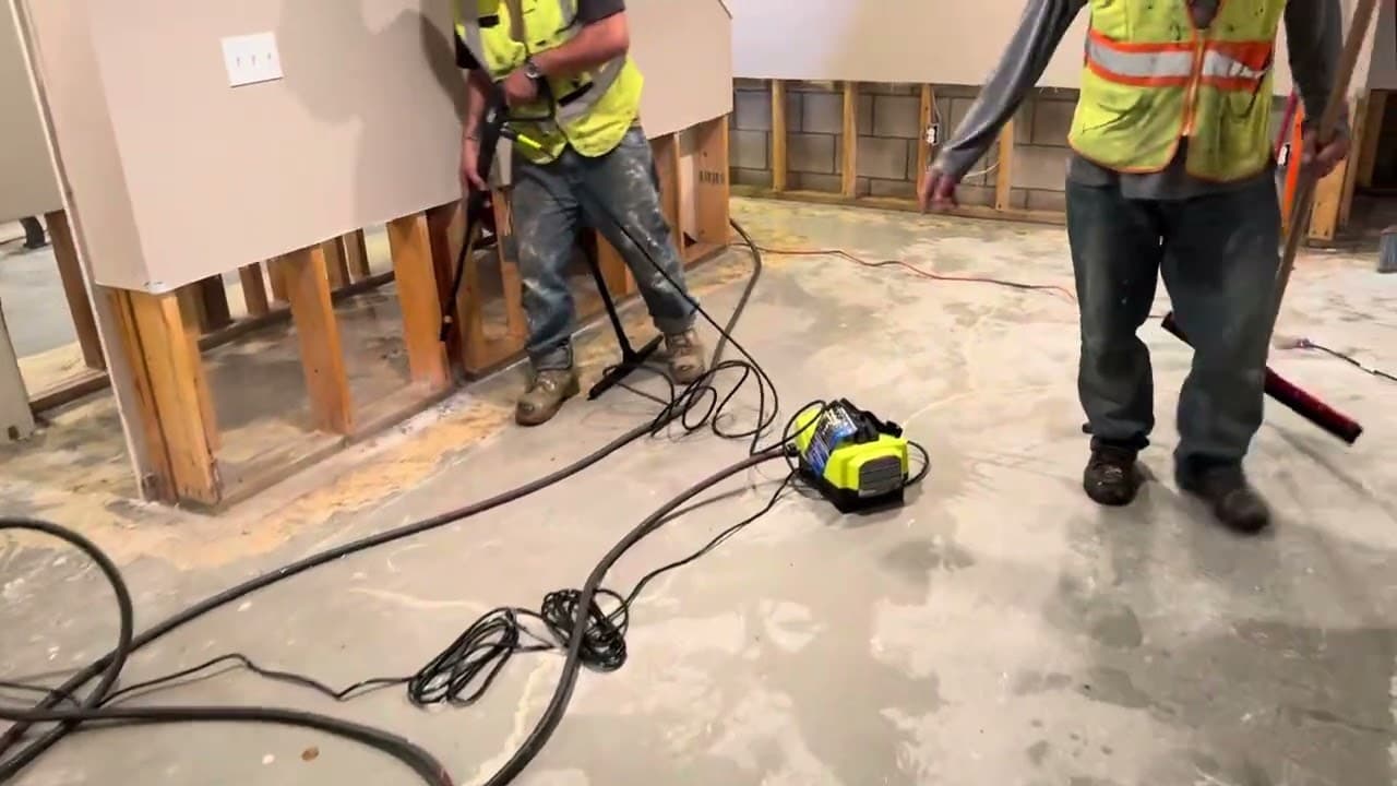 Water damage remediation work by Flash Restoration